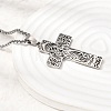 Religion 201 Stainless Steel Hollow Virgin Cross Pendant Necklaces for Men Women NJEW-Z118-01P-2