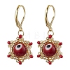 Star of David & Evil Eye Handmade Glass Seed Beads Leverback Earrings EJEW-MZ00389-02-2