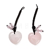 Heart Natural Rose Quartz Pendant Decorations G-K353-07E-1