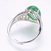 Adjustable Oval Natural Agate Finger Rings RJEW-P059-C01-2