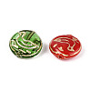 Flat Round with Duck Shape Glass Beads GLAA-T025-34M-2