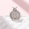Brass Micro Pave Cubic Zirconia Adjustable Open Cuff Rings for Women RJEW-A072-01C-P-2