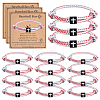 Alloy & Polyester Cord Bracelets for Women Men BJEW-WH0041-54-1