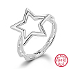 Rhodium Plated 925 Sterling Silver Finger Ring KD4692-04-1