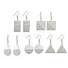 304 Stainless Steel Geometry Dangle Earrings EJEW-JE05565-02-1