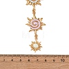 304 Stainless Steel Enamel Sun Link Long Tassel Necklaces for Women NJEW-T021-01G-3