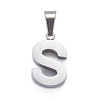 Non-Tarnish 304 Stainless Steel Letter Pendants LS-STAS-H127-S-P-1