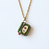 304 Stainless Steel Enamel Book Pendant Necklaces WGBBB26-01-1