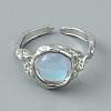 Resin Half Round Open Cuff Ring RJEW-TAC0007-02B-P-1