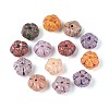 Picasso Baking Paint & Golden Metal Enlaced Glass Beads DGLA-T004-51M-1