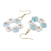 Handmade Glass Seed Beads Flower & 304 Stainless Steel Dangle Earrings for Women EJEW-JE06201-4
