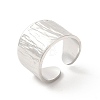 Non-Tarnish 304 Stainless Steel Textured Wide Open Cuff Ring for Women RJEW-E063-22P-1