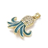 Ocean Brass Enamel Pendants RB-CBA2CEF-03G-01-2