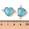 Synthetic Turquoise Love Heart Pendants G-T138-205E-G-3