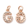 Brass Micro Pave Grade AAA Cubic Zirconia Charms LS-ZIRC-P067-11RG-G-NR-2