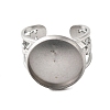 304 Stainless Steel Cuff Ring Components STAS-V012-01D-P-2