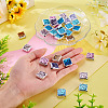 30Pcs UV Plating Printed Opaque Acrylic Beads OACR-TA0001-73C-6