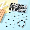 200Pcs 4 Styles Printed Opaque Acrylic Round Beads ACRP-YW0001-19-4