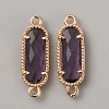 Golden Plated Brass Pave Glass Connector Charms FIND-WH0110-728G-08-1