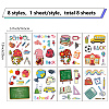 8 Sheets 8 Styles Back-to-school Season PVC Waterproof Wall Stickers DIY-WH0345-126-2