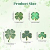 20Pcs 5 Styles Saint Patrick's Day Clover Alloy Enamel Lapel Pin Back Brooches for Backpack Clothes JEWB-CJ0003-65-2