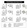 32Pcs 8 Style Crown Alloy Rhinestone Nail Art Cabochons MRMJ-FH0001-20-2