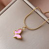 Vintage 304 Stainless Steel Enamel Butterfly Pendant Necklaces for Women YX3254-4