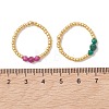Adjustable Natural Gemstone Finger Rings RJEW-JR01013-4