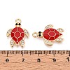 Alloy Rhinestone and Enamel Pendants PALLOY-T092-40G-03-3
