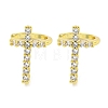 Brass Micro Pave Cubic Zirconia Cuff Earrings EJEW-C104-062G-1