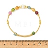 Natural Tourmaline & Freshwater Pearl Beaded Copper French Wired Cuff Bangles for Women BJEW-JB13987-01-4