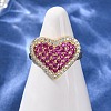 Brass Micro Pave Cubic Zirconia Cuff Open Rings RJEW-F204-07B-G03-1