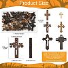 60Pcs 6 Styles Religion Wood Pendants WOOD-FS0002-51-3