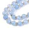 Ombre Effect Dyed Transparent Crackle Glass Beads Strands GLAA-Q111-8MM-01-4