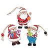 9Pcs 3 Styles Christmas Wood Pendant Decorations Set WOOD-U004-01A-2