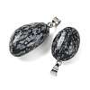 Natural Snowflake Obsidian Tumbled Stone Pendants GG-K002-06E-2