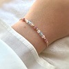 Natural Gemstone & Brass Beads Slider Bracelets IH0971-2