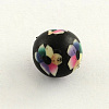Handmade Flower Pattern Polymer Clay Beads X-CLAY-Q175-06-2