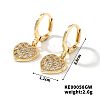 Elegant Japanese Style Copper & Zircon & Diamond Hoop Earrings HY8842-3-1