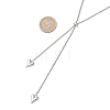 Adjustable Alloy Heart Pendant 304 Stainless Steel Box Chain Lariat Necklaces for Women NJEW-JN05902-02-3