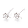 925 Sterling Silver & Clear Cubic Zirconia Stud Earring Findings STER-T008-71P-1