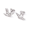 Non-Tarnish Swallow Shape 304 Stainless Steel Stud Earrings for Women EJEW-Z017-12P-1