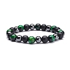 Round Stone Beads Stretch Bracelets Set BJEW-JB07259-2