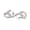 304 Stainless Steel Heart Hoop Earrings for Women EJEW-E199-12P-2