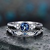 Alloy Micro Pave Cubic Zirconia Finger Rings for Women FS-WG2E042-19-1