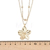 Alloy Flower Pendant with Iron Chain Double Layer Necklaces for Women NJEW-A066-02G-5