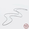 Anti-Tarnish Rhodium Plated 925 Sterling Silver Chain Necklaces STER-F039-40cm-17P-1