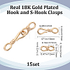 15Pcss Brass Hook and S-Hook Clasps KK-BBC0009-36-2