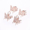 Long-Lasting Plated Brass Micro Pave Cubic Zirconia Charms ZIRC-F069-32RG-1