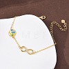 Sports Brass Micro Pave Cubic Zirconia Infinity Link Bracelets LS-BJEW-D386-01B-G-1